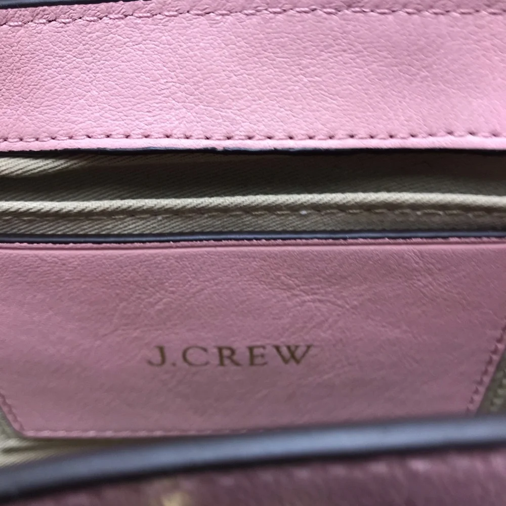 J Crew Edit Bag Leather Purse Frosty Blossom Pink $98 G1028.